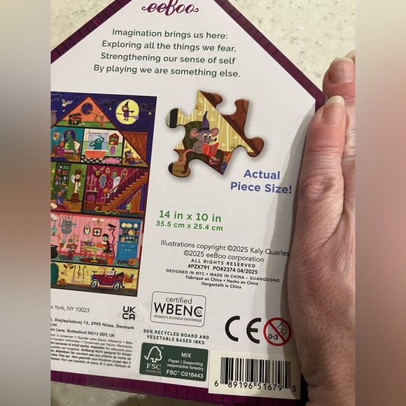 NWT eeBoo Haunted House Puzzle - 100 pieces - In House-Shaped Box - Picture 4 of 4